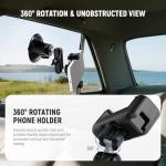 NEEWER Phone Holder for Your Car, 360° Rotating Vacuum Suction Cup Metal Cell Phone Mount Magic Arm Compatible with iPhone Samsung for UTV Windshield Skylight Glass Navigation Video Recording, PA136