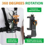 KINGKI Mobile Phone Chest Strap Harness Mount Head Strap Holder Kit for POV/VLOG,Cell Phone Clip Compatible with iPhone,Samsung,GoPro Hero 12, 11,10, 9, 8, AKASO,DJI Osmo,and Action Cameras…