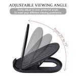 DWPVT 2pcs Adjustable Foldable Cell Phone Stands Universal Portable Multi-Angle Pocket Mobile Phone Desktop Holder Stand Compatible with iPhone Samsung Galaxy (Black + White)