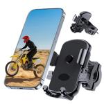 Bike Phone Mount Holder, Motorcycle Phone Mount for Scooter, Mountain, Dirt Bike, Stroller and Motorcycle, 360°Rotate Handlebar Phone Holder Compatible with iPhone & Android Smartphones from 4.7-7.2''