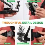 KINGKI Mobile Phone Chest Strap Harness Mount Head Strap Holder Kit for POV/VLOG,Cell Phone Clip Compatible with iPhone,Samsung,GoPro Hero 12, 11,10, 9, 8, AKASO,DJI Osmo,and Action Cameras…