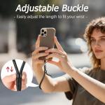 Adjustable Phone Lanyard Wrist Strap Anti Theft with 2 Tether Tabs,360° Rotation, Universal Phone Case Wrist Strap for iPhone 16/Pro and Most Smartphones, Cell Lanyard for Travel Women & Men Black