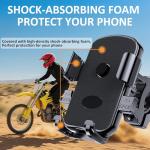 Bike Phone Mount Holder, Motorcycle Phone Mount for Scooter, Mountain, Dirt Bike, Stroller and Motorcycle, 360°Rotate Handlebar Phone Holder Compatible with iPhone & Android Smartphones from 4.7-7.2''