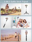 Selfie Stick Tripod with Light, 45'' Selfie Stick with Wireless Remote, Portable Phone Tripod Compatible with iPhone 16/15 Pro Max/15/14 Pro/14/13, Samsung S22/ S23 Ultra/Android Smartphone