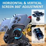 Bike Phone Mount Holder, Motorcycle Phone Mount for Scooter, Mountain, Dirt Bike, Stroller and Motorcycle, 360°Rotate Handlebar Phone Holder Compatible with iPhone & Android Smartphones from 4.7-7.2''