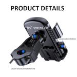 Bike Phone Mount Holder, Motorcycle Phone Mount for Scooter, Mountain, Dirt Bike, Stroller and Motorcycle, 360°Rotate Handlebar Phone Holder Compatible with iPhone & Android Smartphones from 4.7-7.2''
