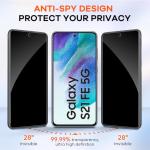 3+3 Pack for Samsung Galaxy S21 FE 5G Privacy Screen Protector & Phone Camera Lens Protector 9H Tempered Glass Cell Phone Protector Camera Case (Galaxy S21 FE Privacy)