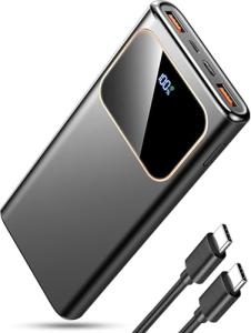 Coucur Power Bank 10000mAh Portable Charger, USB-C (Input&Output) 22.5W Fast Charging Battery Pack,QC 4.0+PD3.0 LED Display Phone PowerBank, for iPhone Samsung and etc Smartphones and All USB Devices