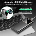 Coucur Power Bank 10000mAh Portable Charger, USB-C (Input&Output) 22.5W Fast Charging Battery Pack,QC 4.0+PD3.0 LED Display Phone PowerBank, for iPhone Samsung and etc Smartphones and All USB Devices