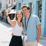 COCASES Phone Lanyard Crossbody and Wrist Strap 2 Pack, Adjustable iPhone Lanyard for neck and wrist with 2 Patches Anti Theft Phone Chain compatible with most Smartphones Black*2