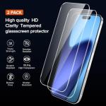 ivoler 3 in 1 Case for iPhone 17 with 2 Pieces Tempered Glass Screen Protectors, Military Standard Shockproof Cell Phone Case, Matte Translucent Anti-Fingerprint Protective Case,Light-Purple