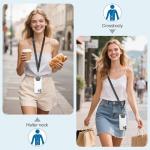 COCASES Phone Lanyard Crossbody and Wrist Strap 2 Pack, Adjustable iPhone Lanyard for neck and wrist with 2 Patches Anti Theft Phone Chain compatible with most Smartphones Black*2