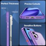 ivoler 3 in 1 Case for iPhone 17 with 2 Pieces Tempered Glass Screen Protectors, Military Standard Shockproof Cell Phone Case, Matte Translucent Anti-Fingerprint Protective Case,Light-Purple