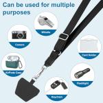 COCASES Phone Lanyard Crossbody and Wrist Strap 2 Pack, Adjustable iPhone Lanyard for neck and wrist with 2 Patches Anti Theft Phone Chain compatible with most Smartphones Black*2