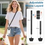 COCASES Phone Lanyard Crossbody and Wrist Strap 2 Pack, Adjustable iPhone Lanyard for neck and wrist with 2 Patches Anti Theft Phone Chain compatible with most Smartphones Black*2