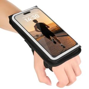 Guzack Running Phone Holder, 2 IN 1 Sweatproof Cycle Gym Sports Mobile Forearm Wrist Phone Armband Case for iPhone 16/15/14/13/11 Pro Samsung S25/24 Phone Arm Strap Running Ridding Jogging Accessories