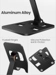 Anifrim Phone Stand for Desk, Dual Folding Cell Phone Holder, Fully Adjustable Portable Mobile Phone Holder for iPhone 17 16 15 14 13 12 11 Pro Max Plus Air, Galaxy S25 S24, All Phones - Black