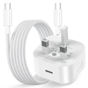 iPhone 17 16 15 Fast Charger, 20W iPhone Fast Charger Plug with 2M USB C to C Cable for IPhone 17/16/15/15 Plus/15 Pro/15 Pro Max/iPad Pro/Air/Mini, USB C Plug Mobile Phone Charger USB C Power Adapter