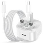 iPhone 17 16 15 Fast Charger, 20W iPhone Fast Charger Plug with 2M USB C to C Cable for IPhone 17/16/15/15 Plus/15 Pro/15 Pro Max/iPad Pro/Air/Mini, USB C Plug Mobile Phone Charger USB C Power Adapter