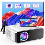 XuanPad Mini Projector, 2025 Upgraded 26000L Portable Video Home Projector, 4K Support, Compatible with TV Stick, HDMI, USB, Laptop, iPhone, Android Smartphone