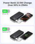 26800mah Power Bank With 4 Built in Cables, 22.5W Fast Charging Portable Charger USB C Powerbank with LED Display & Stand,Battery Pack for iPhone 17 16 15 14 13 12 Samsung Xiaomi mobile phone, Black
