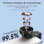 APEXEL HB100 Ultra HD Phone Macro Lens with 45 Lighting Options & AF Anti-Glare Macro Lens Suitable for iPhone, Samsung, Pixel and Other Smartphones