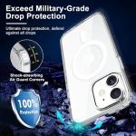 Exsight Magnetic Case for iPhone 12/12 Pro, Clear Phone Cases Compatible with MagSafe, Military Grade Airbag Drop Protection, Anti-Yellowing, Anti-Scratch, Shockproof Cell Phone Cover, Transparent