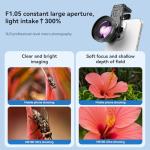 APEXEL HB100 Ultra HD Phone Macro Lens with 45 Lighting Options & AF Anti-Glare Macro Lens Suitable for iPhone, Samsung, Pixel and Other Smartphones