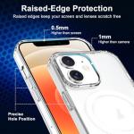 Exsight Magnetic Case for iPhone 12/12 Pro, Clear Phone Cases Compatible with MagSafe, Military Grade Airbag Drop Protection, Anti-Yellowing, Anti-Scratch, Shockproof Cell Phone Cover, Transparent