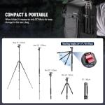NEEWER 77" Camera Tripod Monopod with Cell Phone Holder Compatible with iPhone for Video Recording, Compact Aluminum Travel Stand with Ball Head QR Plate Bag Cleaning Cloth, Max Load 34lb, TP77