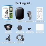 APEXEL HB100 Ultra HD Phone Macro Lens with 45 Lighting Options & AF Anti-Glare Macro Lens Suitable for iPhone, Samsung, Pixel and Other Smartphones