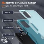 RMOCR Case for Samsung Galaxy A16 5G, Full Body Heavy Duty Rugged Shockproof Protective Phone Cover with Lanyard Strap, Tempered Glass Screen Protector and Camera Lens Cover, Mint Green