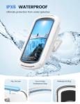 Lamicall Shower Phone Holder with Speaker Holes, IPX6 Waterproof Clear Sound & 480° Rotation Shower Case Accessories, Waterproof Bathroom Wall Mount for iPhone 17 16 Pro Max Air, S25 Ultra, 4-7" Phone
