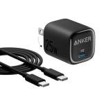 Anker 25W USB C Charger Block, Compact and Foldable, Supports PPS Fast Charging for Galaxy S24/Z Fold/Z Flip/Tab, iPhone 17/16 Series, iPad (Black, 1pack with Cable)
