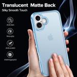ivoler 3 in 1 Case for iPhone 17 with 2 Pieces Tempered Glass Screen Protectors, Military Standard Shockproof Cell Phone Case, Matte Translucent Anti-Fingerprint Protective Case,Light-Blue