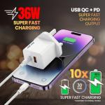 DN‑Technology For iPhone 17 16 15 Charger with Cable USB C GaN 36W SuperFast USB A UK Charging Plug Cable 60W TypeC Braided Meets USB-IF& MFi Specs for iPhone 17/16/15 Pro/Max/Air/Plus iPad Smartphone