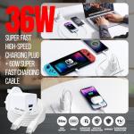DN‑Technology For iPhone 17 16 15 Charger with Cable USB C GaN 36W SuperFast USB A UK Charging Plug Cable 60W TypeC Braided Meets USB-IF& MFi Specs for iPhone 17/16/15 Pro/Max/Air/Plus iPad Smartphone