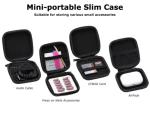 Ginsco Mini-Portable Hard Shell Square Earbuds Case for Apple EarPods/Samsung Galaxy Wired/Wireless Earbuds, Cell Phone Accessories Organizer with Carabiner for Earphones Tech Pouch