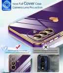 LeYi for Samsung Galaxy A17 4G/5G Phone Case with 2 Tempered Glass Screen Protector, Scratch Resistant Silicone Cover, Slim Soft TPU Shockproof Protective Mobile Case for A 17 - Darkpurple