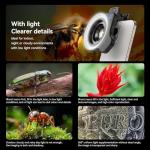 APEXEL HB100-HD Mobile Macro Lens, F1.8 with 45 Fill Light Modes, 10X Mobile Phone Lens with Phone Clip, Compatible with iPhone 17/16/15, Samsung, Google Pixel, and Other Smartphones