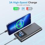 Power Bank, 10000mAh Portable Charger with PD 5A/3W Fast Charging, USB C in&out External Battery Pack, Portable Cell Phone Charger for iPhone 16 15 14 13 /ProMax/Pro/Plus Samsung S23 S22 Android Phone