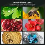 APEXEL HB100-HD Mobile Macro Lens, F1.8 with 45 Fill Light Modes, 10X Mobile Phone Lens with Phone Clip, Compatible with iPhone 17/16/15, Samsung, Google Pixel, and Other Smartphones