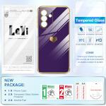 LeYi for Samsung Galaxy A17 4G/5G Phone Case with 2 Tempered Glass Screen Protector, Scratch Resistant Silicone Cover, Slim Soft TPU Shockproof Protective Mobile Case for A 17 - Darkpurple
