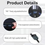 120W Retractable Car Charger Adapter, 4 in 1 Car Charger with Retractable Cables Light-ning + USB C and USB/USB-C Ports, Mobile Phone Automobile Chargers Compatible with iPhone, Android, Samsung