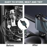 120W Retractable Car Charger Adapter, 4 in 1 Car Charger with Retractable Cables Light-ning + USB C and USB/USB-C Ports, Mobile Phone Automobile Chargers Compatible with iPhone, Android, Samsung