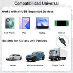 120W Retractable Car Charger Adapter, 4 in 1 Car Charger with Retractable Cables Light-ning + USB C and USB/USB-C Ports, Mobile Phone Automobile Chargers Compatible with iPhone, Android, Samsung