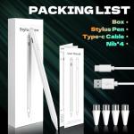 Tablet Pen, Digital, Stylus Pens for Touch Screens, Compatible with iPhone, Samsung/Android Smart Phone, Magnetic Pen Rechargeable Tablet Writing Drawing Pencil (Gradient purple)