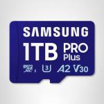 Samsung PRO Plus microSD Memory Card + Adapter, 1TB MicroSDXC, Up to 180 MB/s, Full HD & 4K UHD, UHS-I, C10, U3, V30, A2 for Android Phones, Tablets, GoPRO, DJI Drone, MB-MD1T0SA/AM, 2024