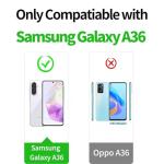 LeYi for Samsung A36 5G Case, Invisible Ring Stand Holder with 2 Tempered Glass Screen Protectors and 2 Camera Lens Protectors, Tough Protective Shockproof Mobile Phone Cover for Galaxy A 36, Black