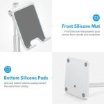 OMOTON Cell Phone Stand, Adjustable Angle Height Desk Phone Dock Holder for iPhone Air 17 Pro Max/Plus/XS/XR, Samsung Galaxy S20 / S10 / S9 / S8 and Other Phones (3.5-7.0-Inch),Silver